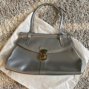 BEIJO Metallic Silver Polyvinyl Shoulder Bag